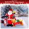 G128 6.5 ft Santa Claus with Dog and Raccoon Christmas Inflatable Decor with LED Lights, Christmas Outdoor Holiday Yard Decoration, Fast Inflate, Weather-Resistant, Outdoor Use